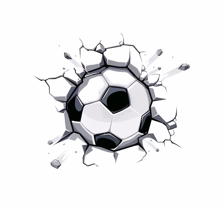 Papel mural blanco vinilo 3d infantil fútbol - TenVinilo