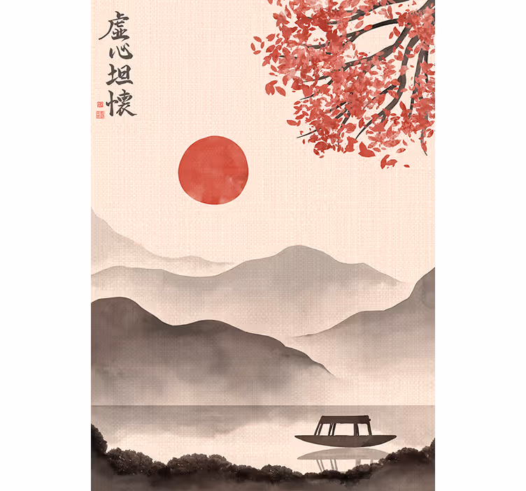Papel mural beige estilo japonés escandinavo - TenVinilo