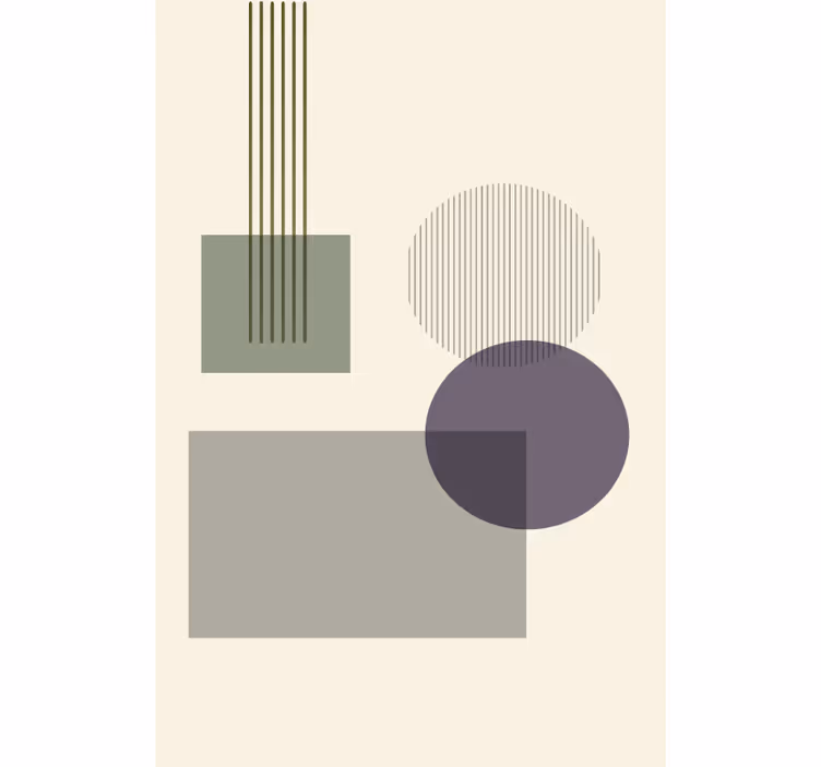 Papel mural beige con formas geométricas suaves - TenVinilo