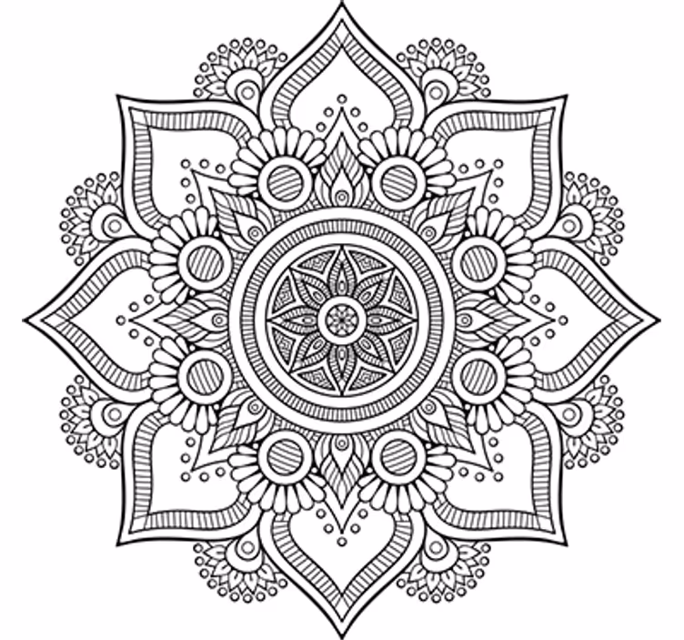 Papel mural blanco vinilos de mandala florales - TenVinilo