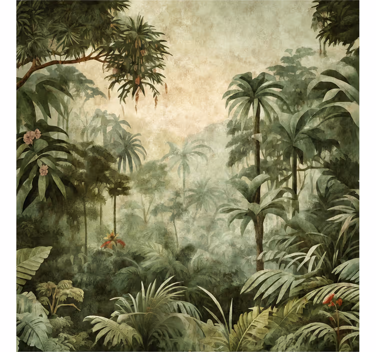Mural de naturaleza vista de plantas de selva - TenVinilo