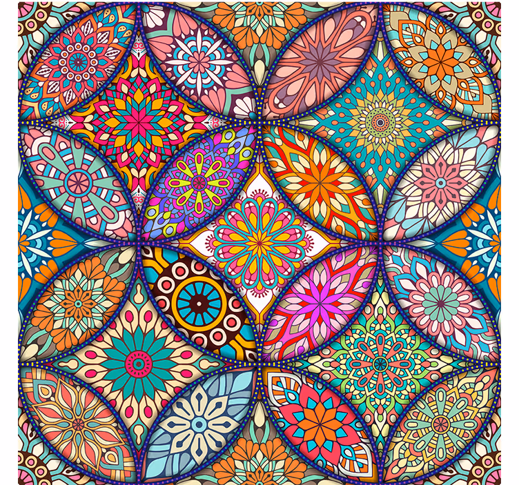 Mural para recibidor mandalas coloridas - TenVinilo