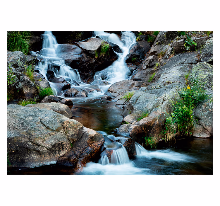 Fotomural de paisaje bosque cascada - TenVinilo