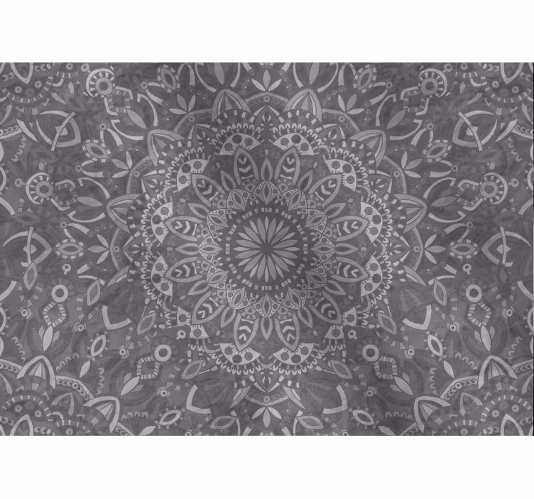 Mural Zen mandala plateado salón dormitorio - TenVinilo