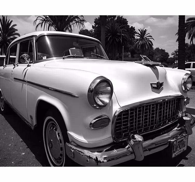 Mural de vehículos coche blanco clásico - TenVinilo
