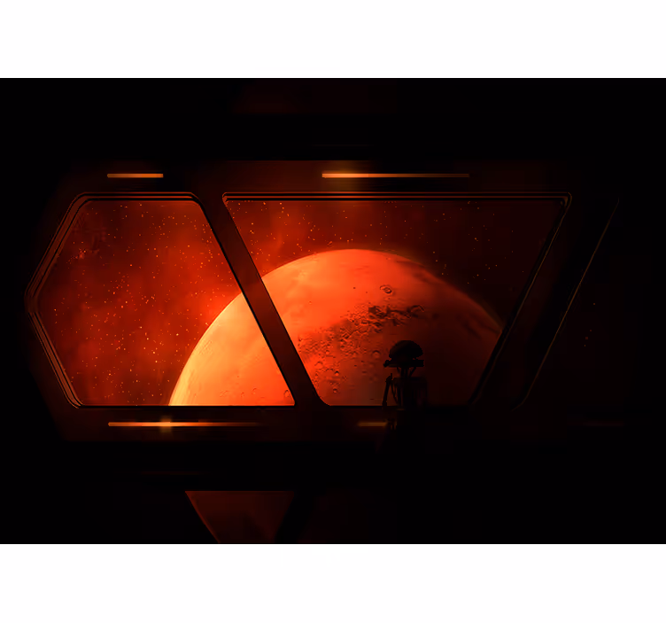 Mural del espacio paisaje marciano - TenVinilo