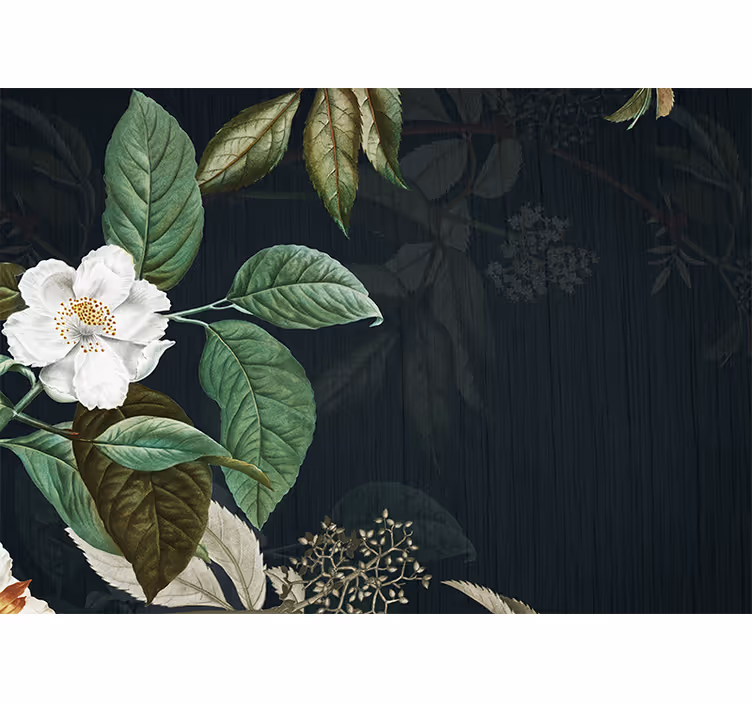 Mural para salón Fondo floral verde - TenVinilo