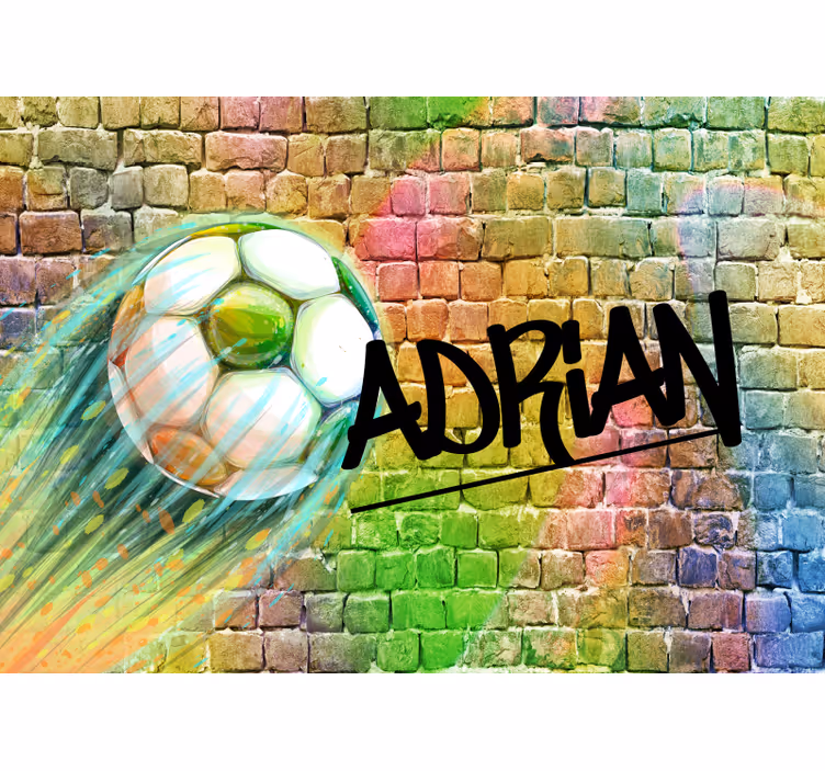 Mural de vehículos balón de fútbol en movimiento - TenVinilo