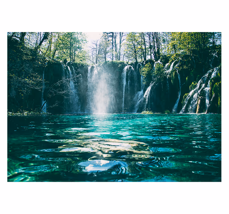 Mural de cascada vista de cascada vibrante - TenVinilo