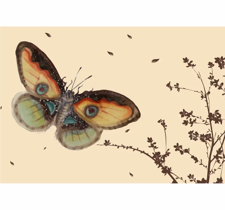 Mural de animales gran exhibición de mariposas - TenVinilo
