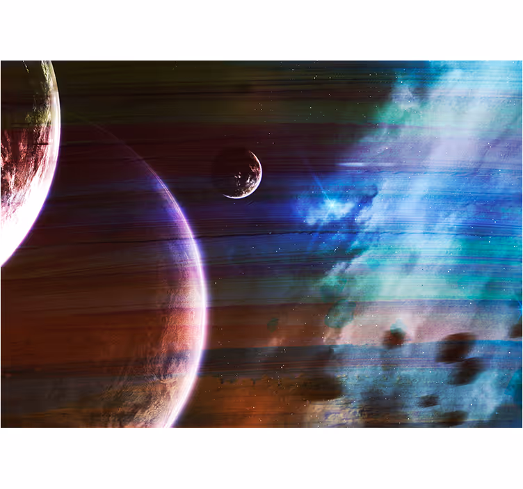 Mural del espacio escena planetaria cósmica - TenVinilo