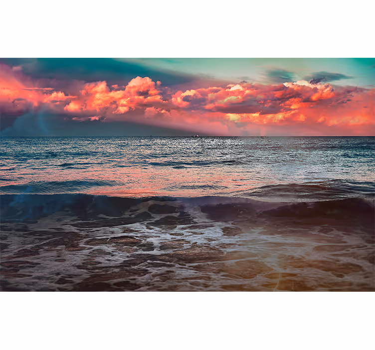 Mural de naturaleza serenidad del atardecer en el océano - TenVinilo