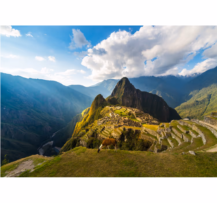 Mural de paisajes machu picchu panorámico - TenVinilo