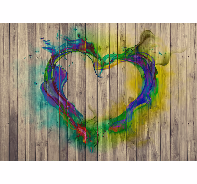 Mural de amor diseño de corazón vibrante - TenVinilo