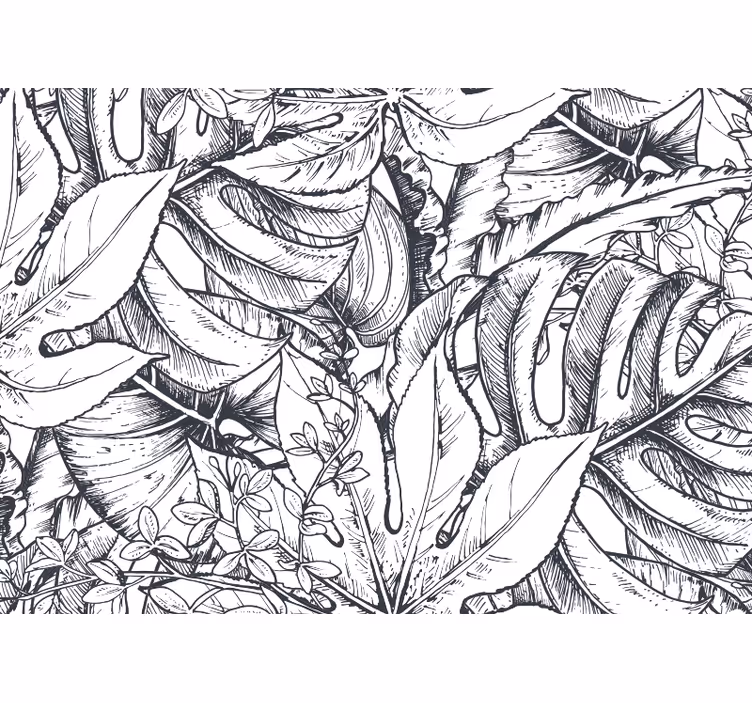 Fotomural naturaleza Selva en blanco y negro - TenVinilo