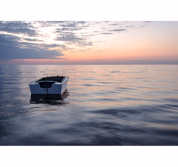 Fotomural mar Barco solitario - TenVinilo