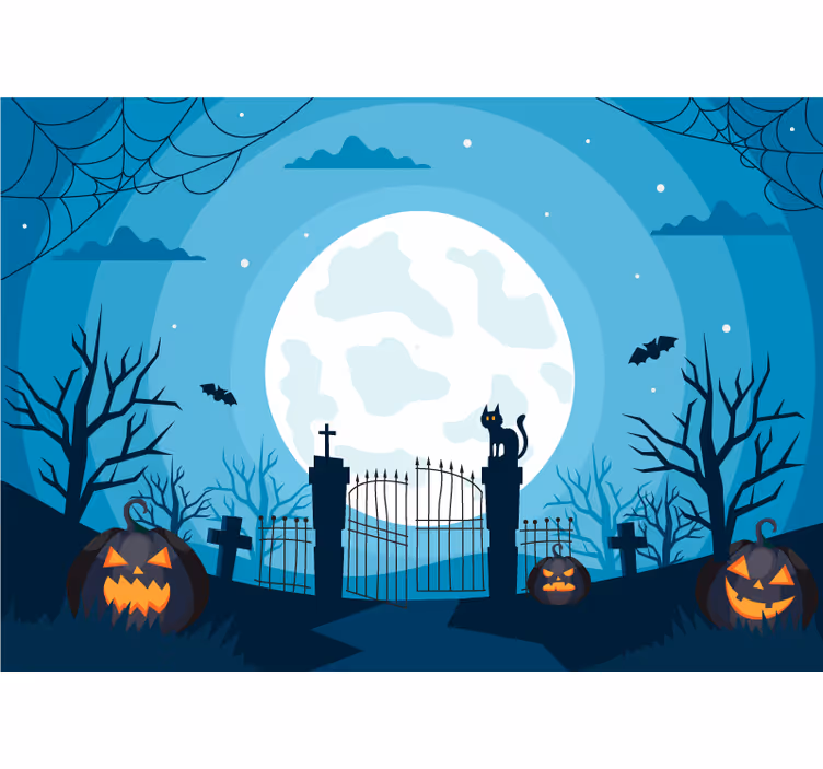 Murales para habitaciones Cementerio de noche - TenVinilo