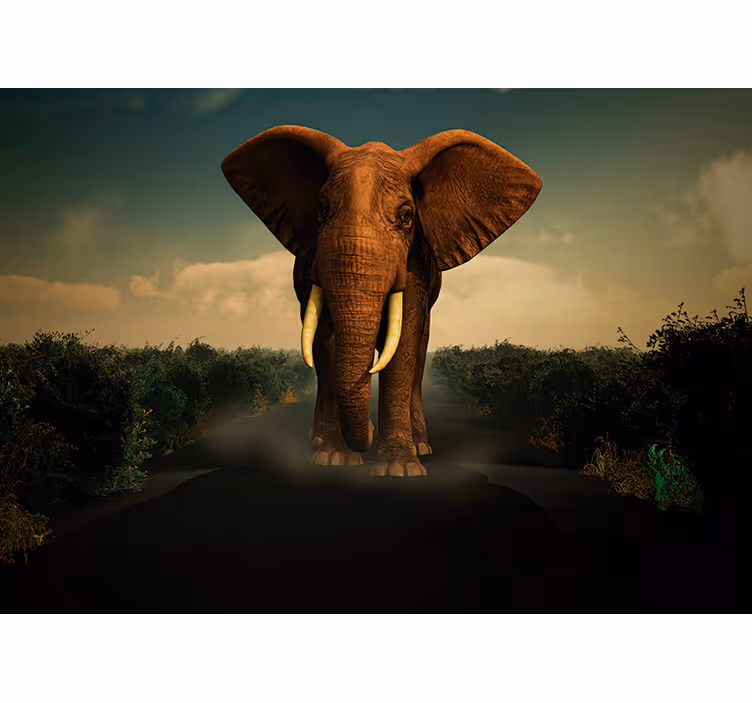 Mural de animales elefante majestuoso - TenVinilo