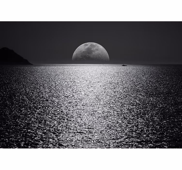 Mural para salón Luna sobre el agua - TenVinilo