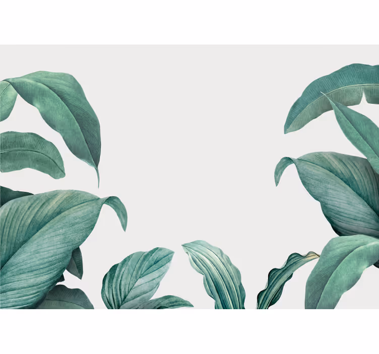 Mural de naturaleza composición de hojas exuberantes - TenVinilo