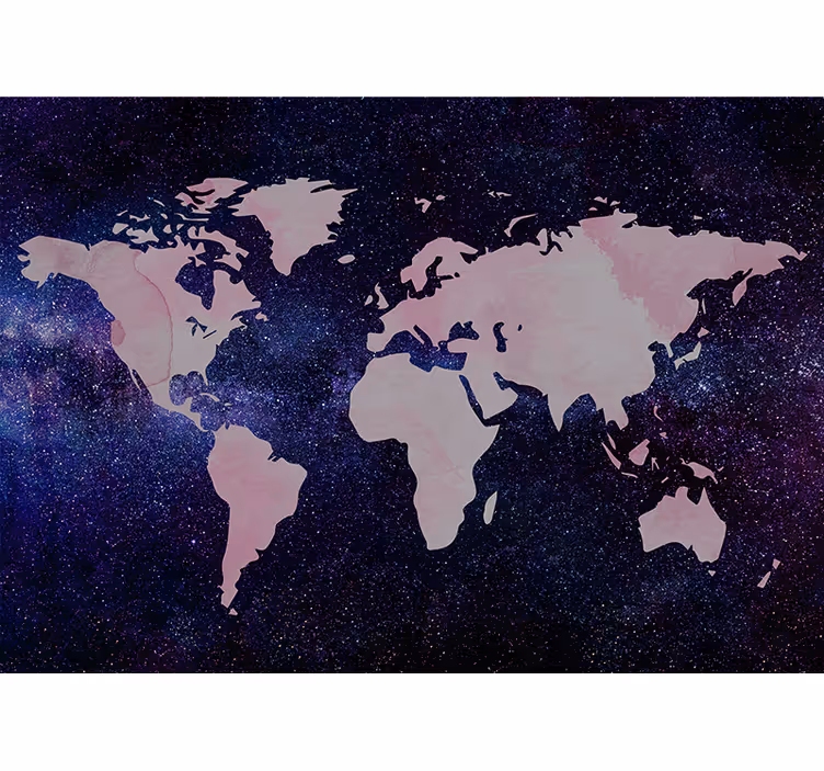 Mural mapamundi mapa del mundo con estilo - TenVinilo
