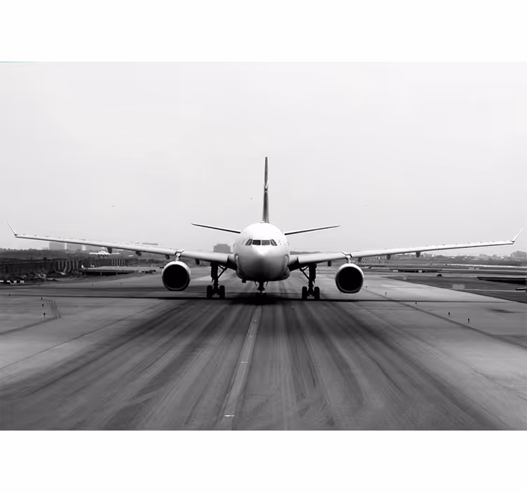 Mural de vehículos vista de la pista del avión - TenVinilo