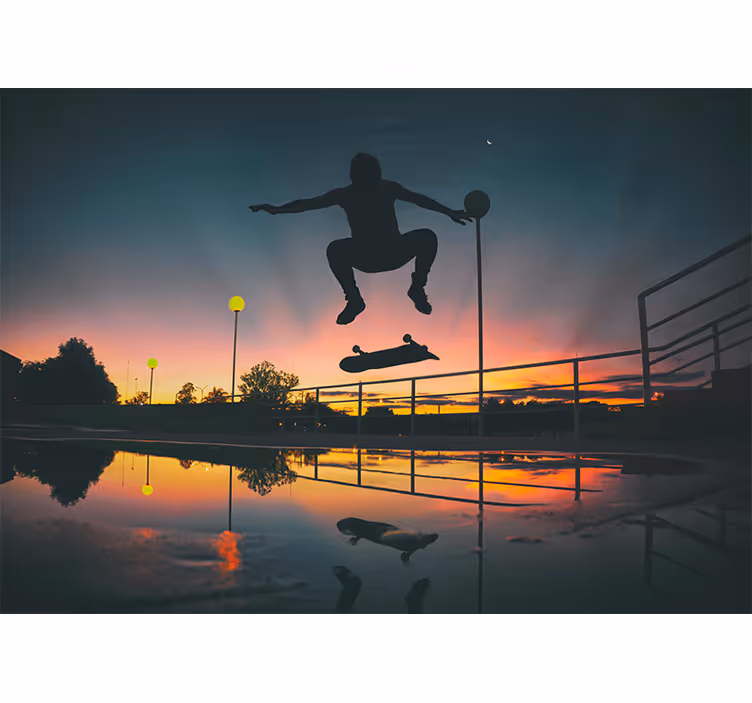 Mural de música patinador en movimiento - TenVinilo