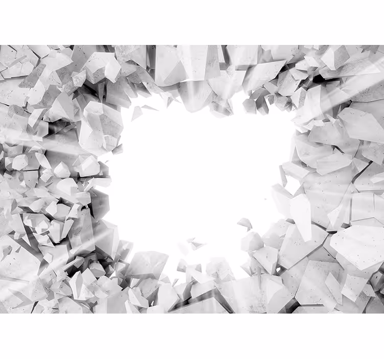 Fotomural 3D textura de hormigón roto - TenVinilo