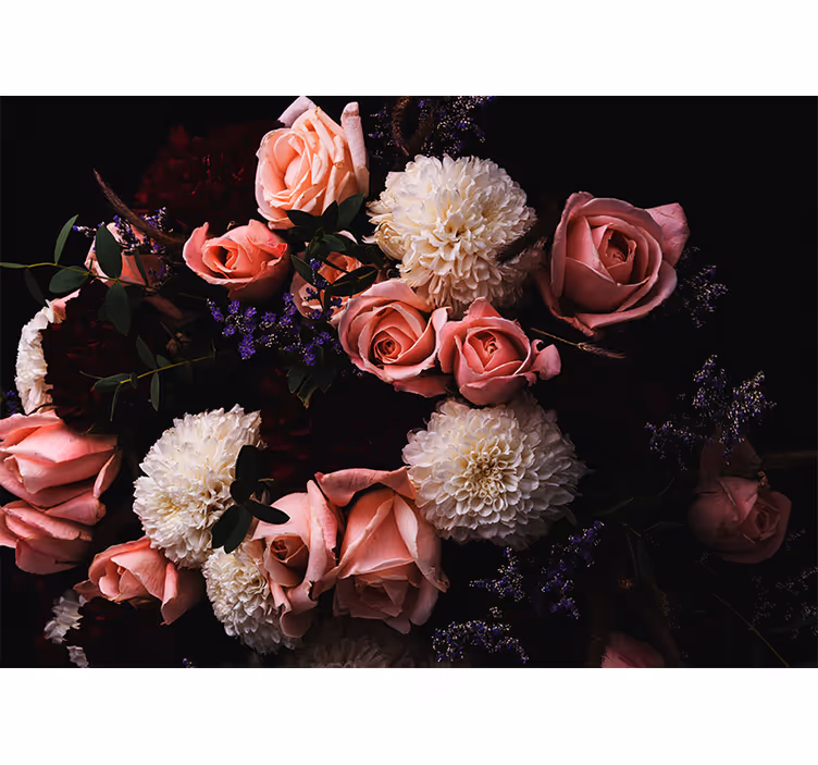 Fotomural flores Lujoso ramo de rosas rosadas - TenVinilo