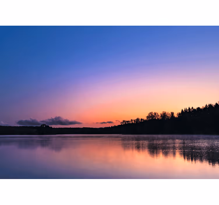 Mural de paisajes reflexiones en lago tranquilo - TenVinilo