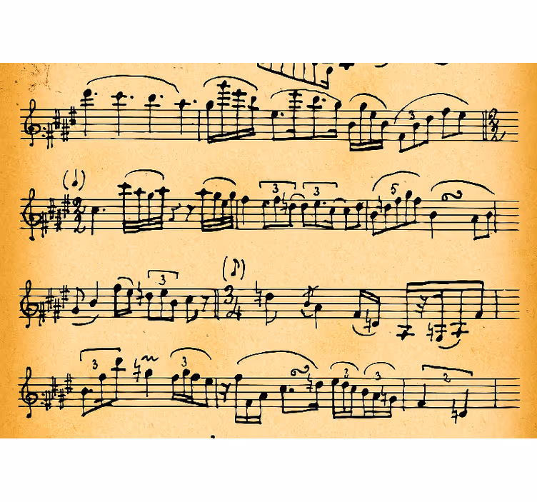 Mural de música patrones de partitura - TenVinilo