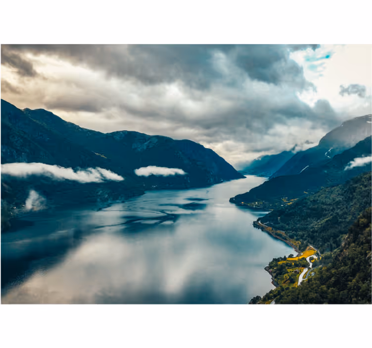 Mural de paisajes lago de montaña espejo - TenVinilo