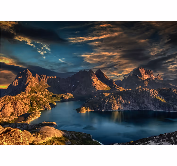 Mural de paisajes lago majestuoso en montaña - TenVinilo