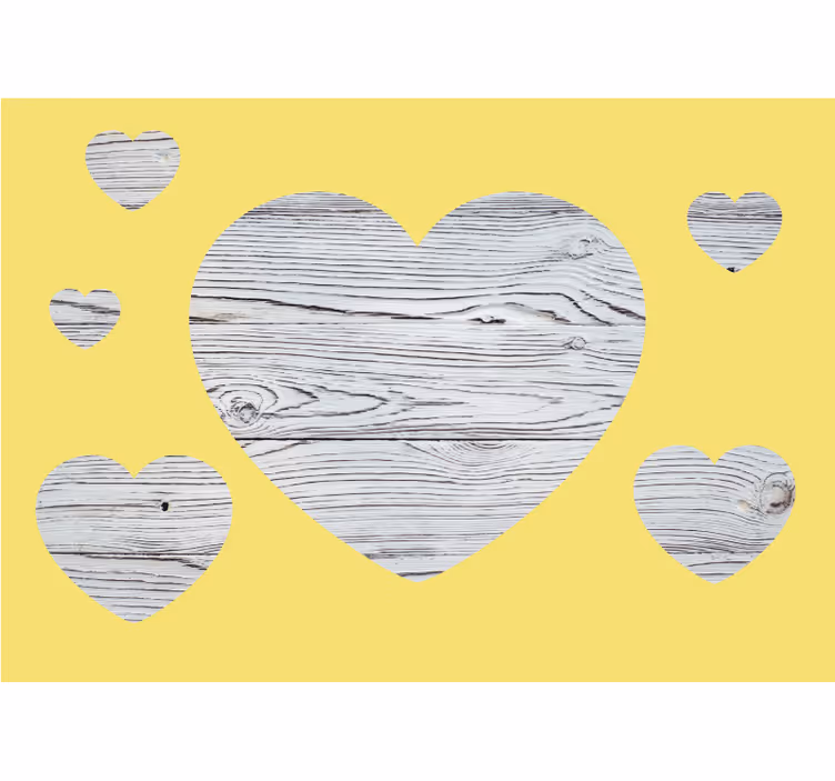 Mural de amor patrón de madera corazón - TenVinilo