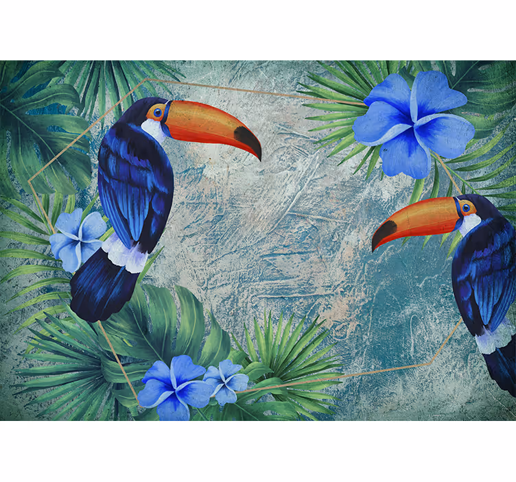 Mural de animales tucán tropical dúo - TenVinilo