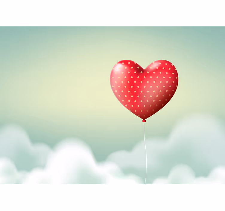 Mural de amor globo de corazón - TenVinilo
