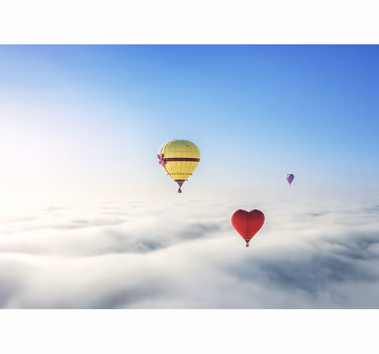 Mural de amor globos de corazón flotantes - TenVinilo