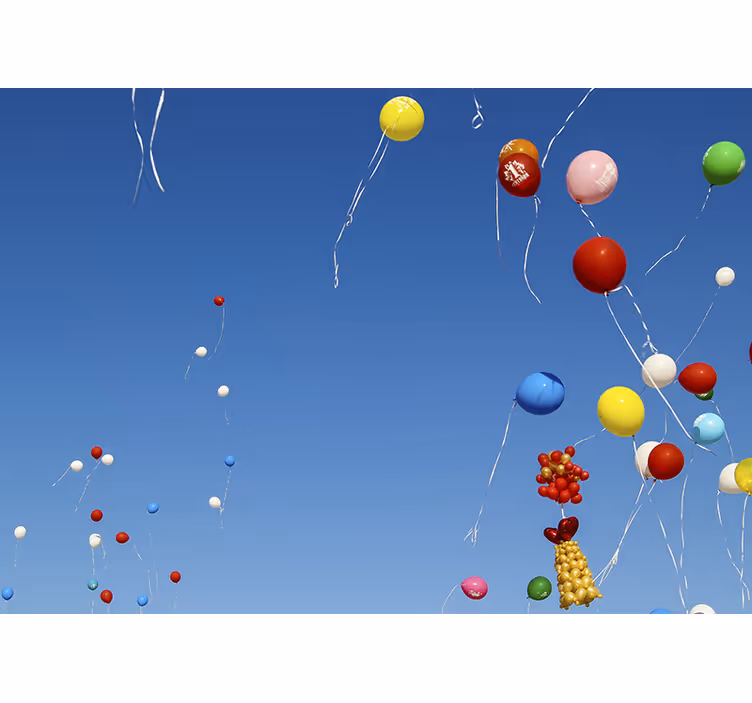 Mural de amor globos flotantes coloridos - TenVinilo