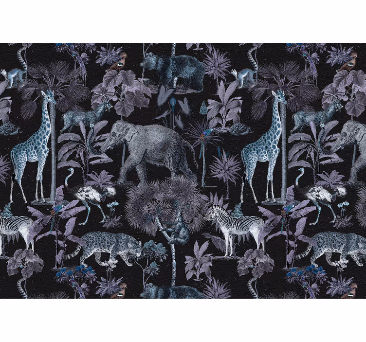 Mural de animales paisaje de safari salvaje - TenVinilo