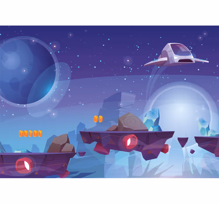 Mural de fantasía aventura en el espacio - TenVinilo