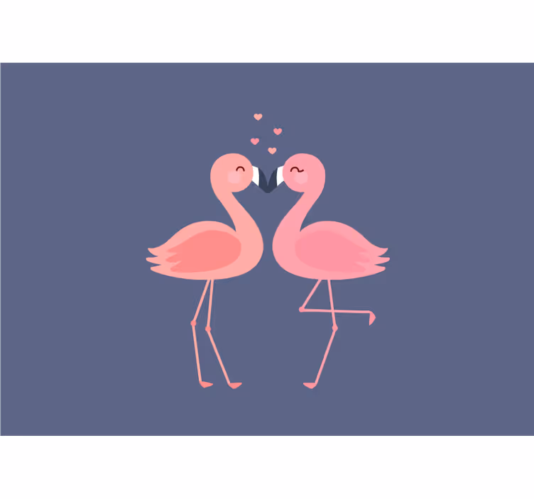 Mural de amor flamencos en afecto - TenVinilo