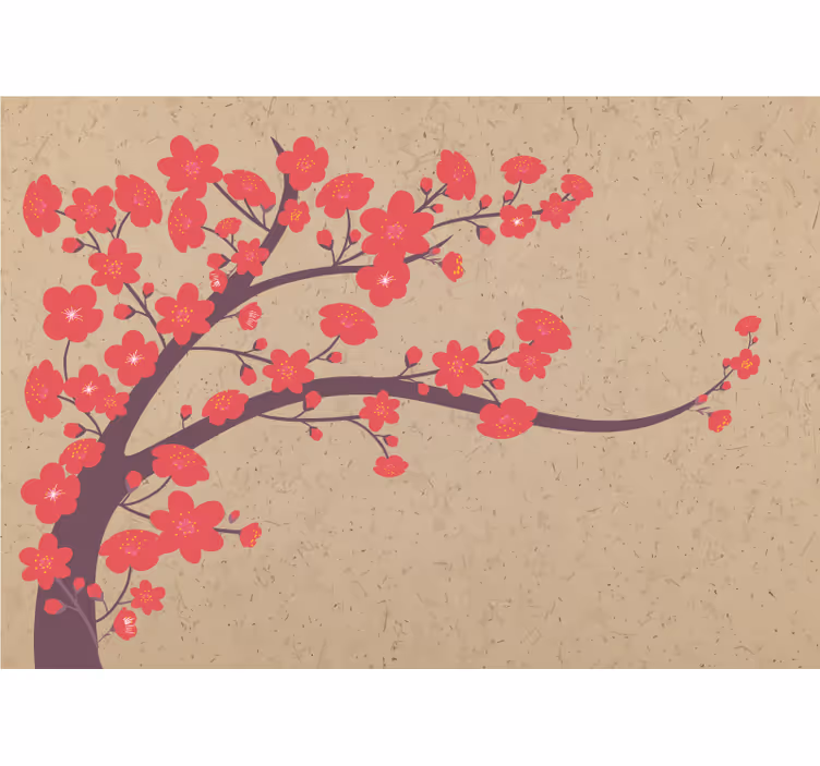 Mural de flores rama de sakura - TenVinilo