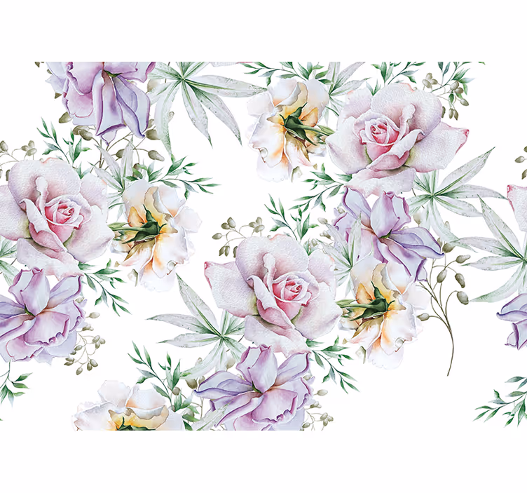 Mural de flores hermoso arreglo floral - TenVinilo