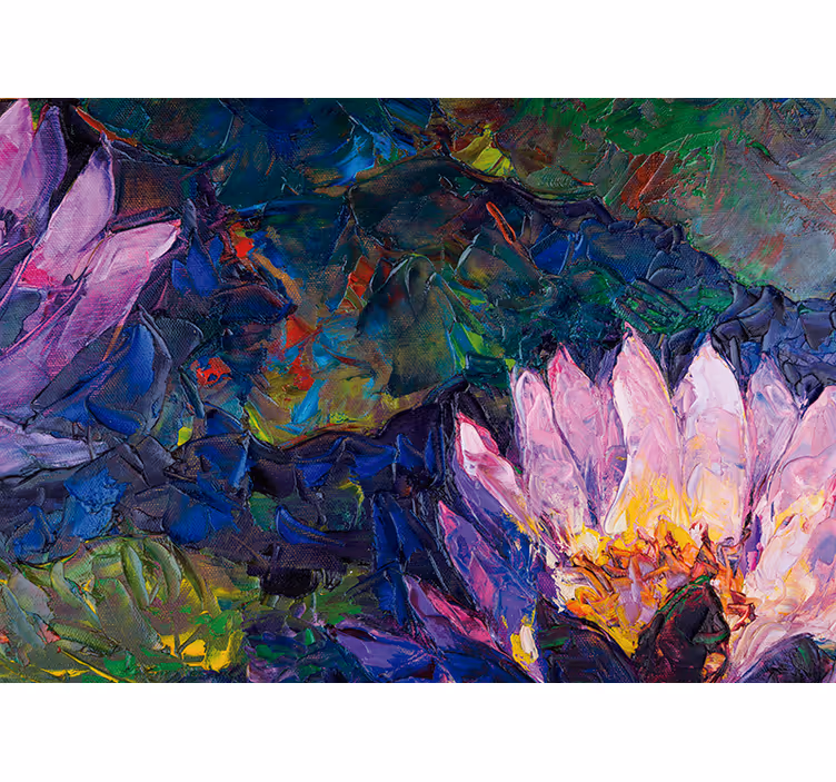 Mural de flores loto en abstracto - TenVinilo