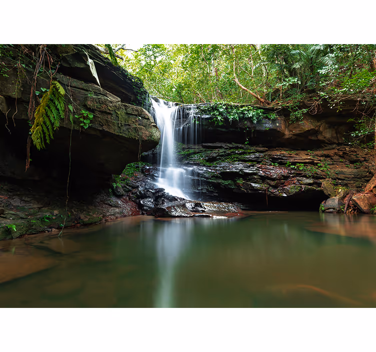 Mural de naturaleza vista de cascada tranquila - TenVinilo