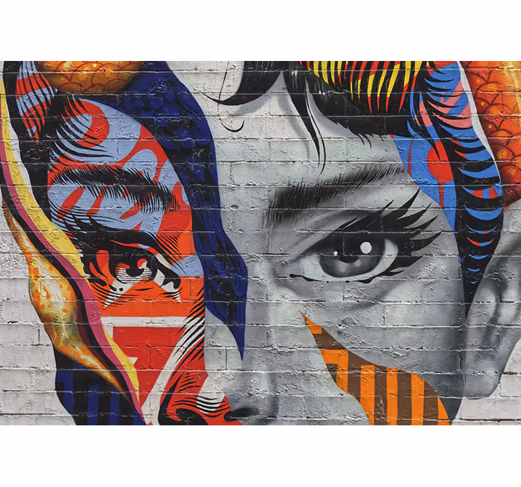 Fotomural arte urbano Audrey hepburn arte pop graffiti - TenVinilo