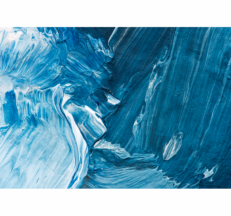 Mural abstracto remolinos artísticos azules - TenVinilo