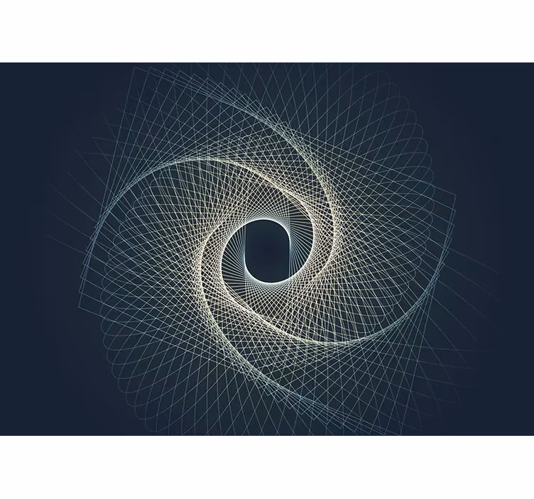 Mural abstracto patrón geométrico en espiral - TenVinilo