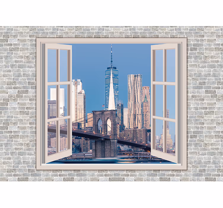 Mural New York vistas de manhattan, cielo limpio - TenVinilo