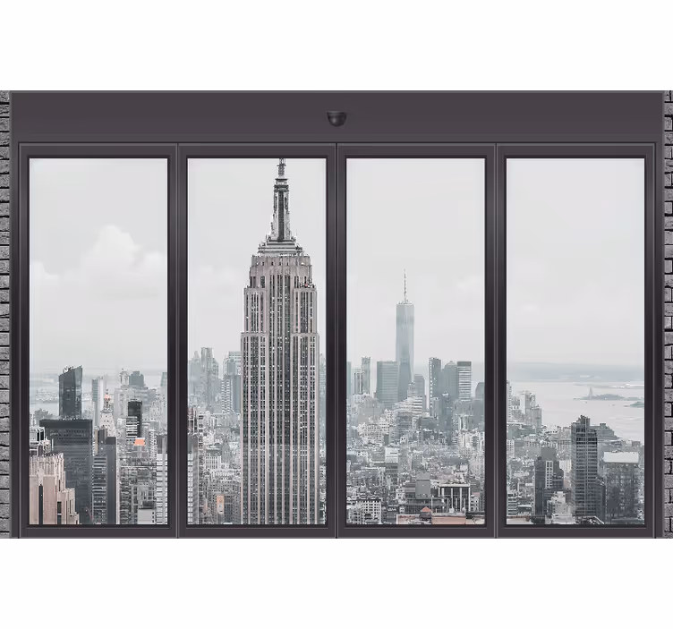 Mural new york skyline urbano empire state - TenVinilo